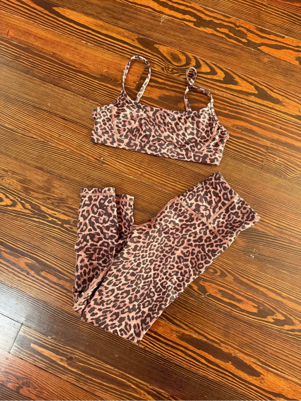 Athleta Leopard Elation Leggings and Bra